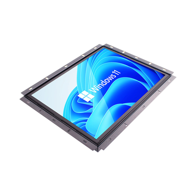 Monitor LCD de marco abierto industrial de metal con 300 cd/m2 de brillo y puertos HDMI VGA DVI