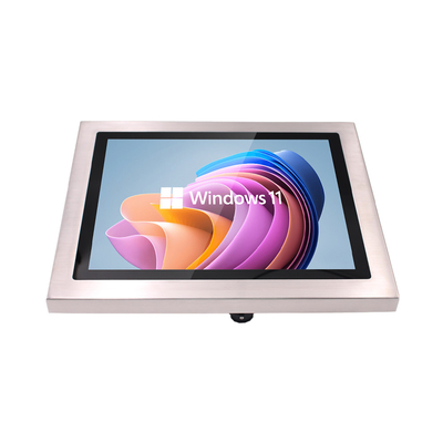 Monitor de pantalla táctil de grado industrial de acero inoxidable impermeable IP65 completo