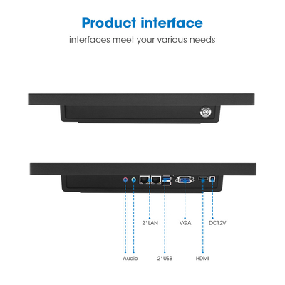 1280*1024 Resolución Panel táctil PC Pantalla táctil capacitiva 350 Nits Brillo 64G Almacenamiento SSD