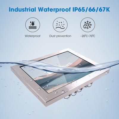 Panel resistente al tacto impermeable PC 64GB SSD IP65 Calificación -20C a 60C 450cd/m2 Brillo