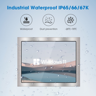 Panel de montaje en pared IP65 industrial PC 4 GB DDR3 Memoria VESA Monte Windows 10 64 GB SSD