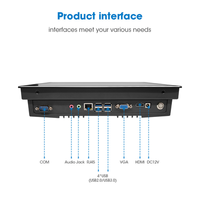 10.1 pulgadas Panel táctil integrado PC 12-36V Voltado de entrada 32G/64G/128G/256G Almacenamiento SSD