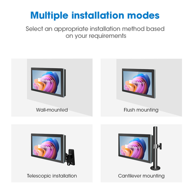 PC de panel táctil industrial con memoria de 2 GB / 4 GB / 8 GB 1920 * 1080 Resolución Puertos VGA / COM / USB y Win 10/11 / Linux