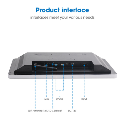 15.6 pulgadas PC de panel táctil robusto Android con IP65 de la parte delantera y 2G / 4G / 8G DDR3 memoria