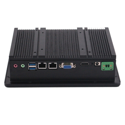 PC de panel industrial sin ventilador USB/RJ45/COM/VGA/HDMI/DC12V con voltaje de entrada de 12 a 36 V