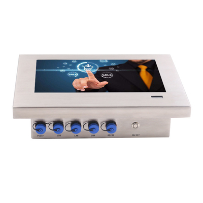 Panel de PC de acero inoxidable impermeable con pantalla táctil capacitiva/resistiva para Windows 7/10