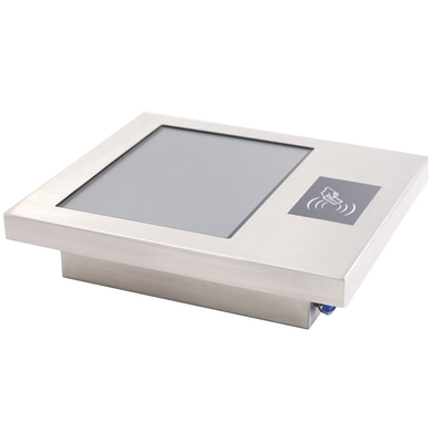 PC de panel sin ventilador de acero inoxidable con logotipo del cliente aceptable e interfaz USB/RJ45/COM