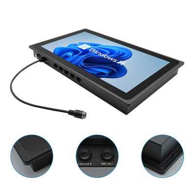 Alto brillo 1000-1500Nits Monitor LCD impermeable para aplicaciones industriales Acero inoxidable negro