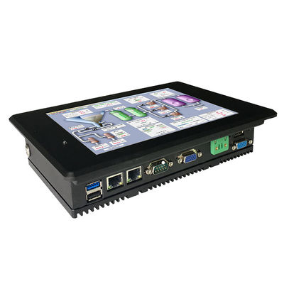 Rj45 8 PC rugosa dual DC 24V del panel táctil de la pulgada 18W 350nits